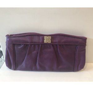 BCBG MAXAZRIA Leather Purple Clutch Purse